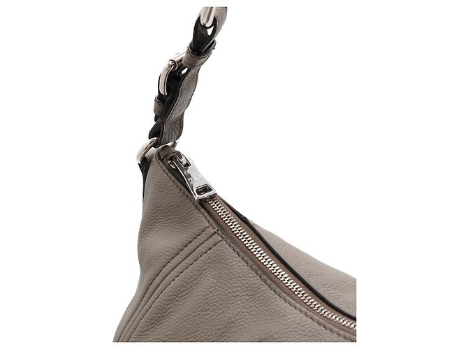 Prada Borsa a tracolla Hobo Argilla Vitello Phoenix Silver Logo - vista 11