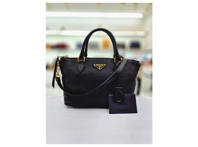Prada Borsa Tote Piccola e Borsa a Tracolla in Vitello Daino - vista 10