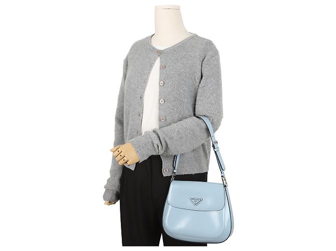 Borsa a tracolla Prada Cleos in pelle marrone - vista 10