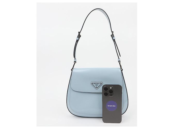 Borsa a tracolla Prada Cleos in pelle marrone - vista 9