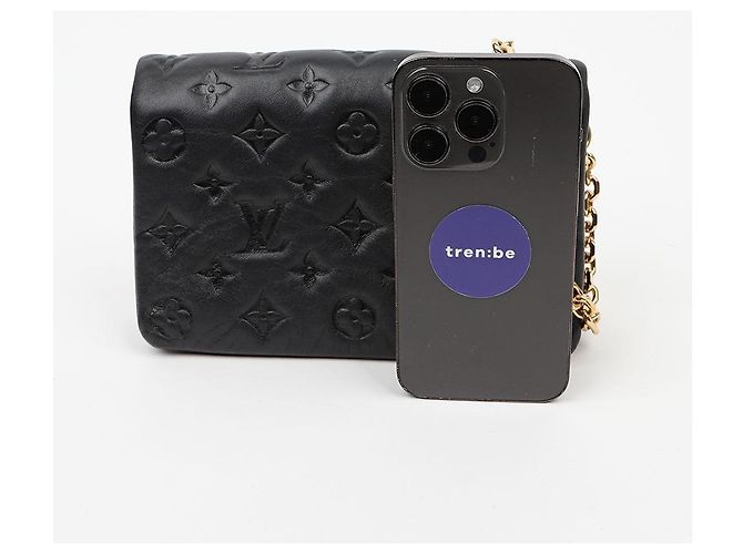 Louis Vuitton Borsa a tracolla Pochette Coussin Monogram in pelle di agnello nera - vista 10
