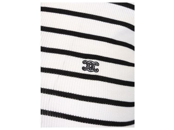 Céline Gestreiftes Polohemd aus Seidenjersey - Ansicht 5