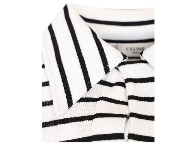 Céline Gestreiftes Polohemd aus Seidenjersey - Ansicht 7