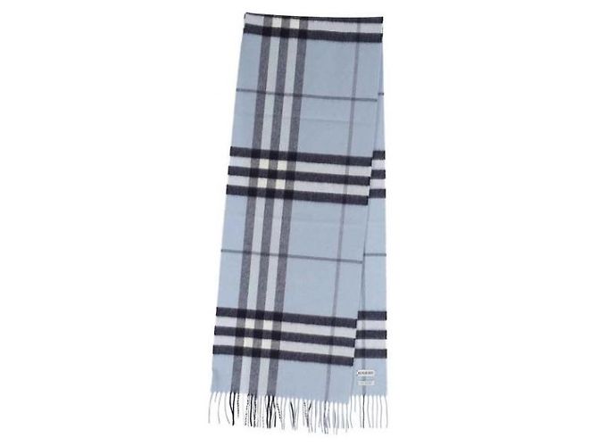 Écharpe Burberry Check en cachemire bleu - vue 4