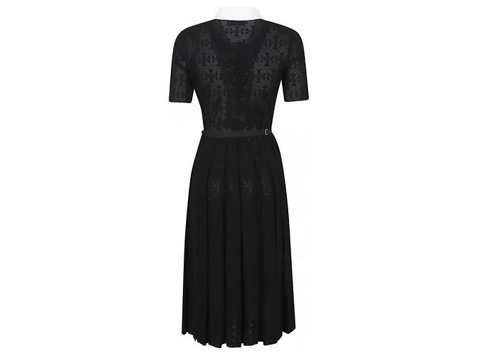 Tory Burch Vestido Plissado Pointelle Monogram - vista 6