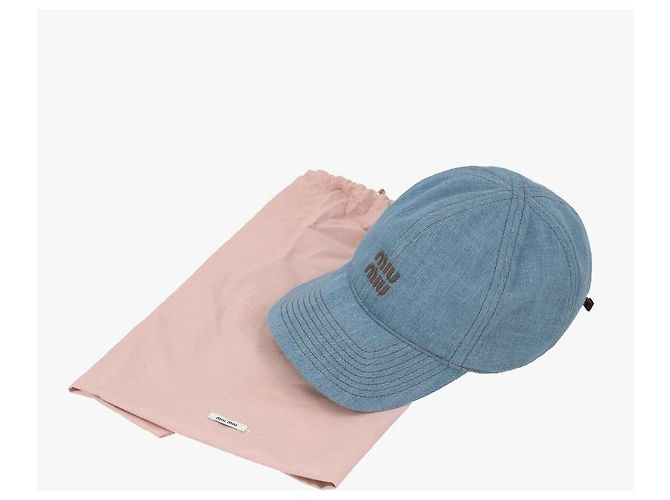 Miu Miu Cappello in denim Logo da donna - vista 10