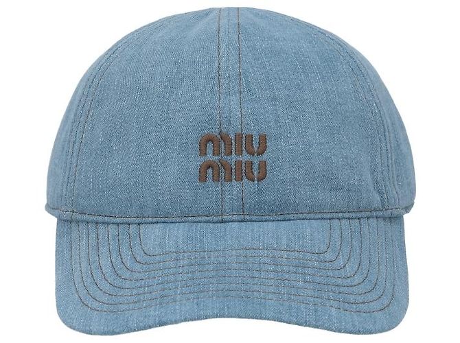 Miu Miu Cappello in denim Logo da donna - vista 3