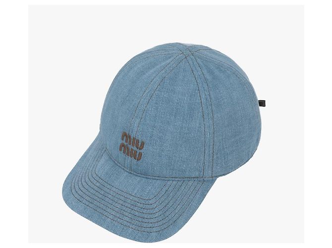 Miu Miu Cappello in denim Logo da donna - vista 8