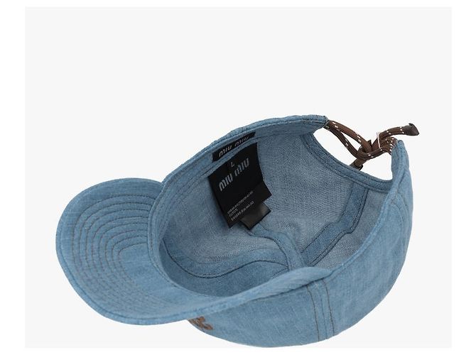Miu Miu Cappello in denim Logo da donna - vista 9