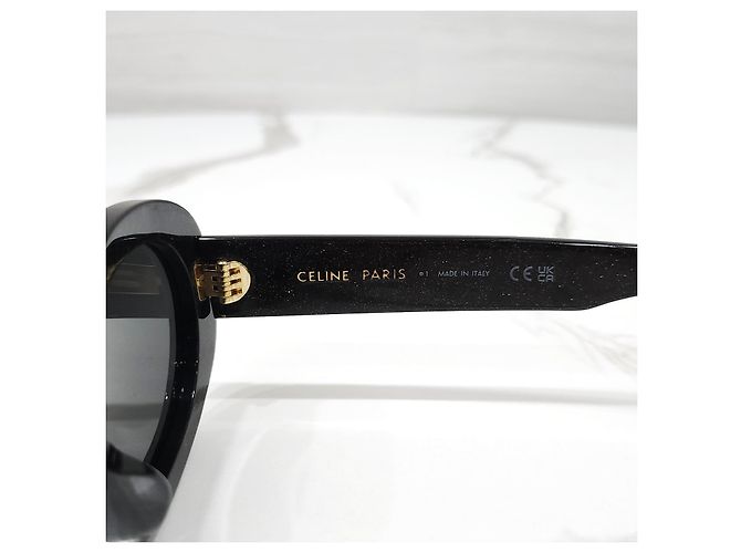 Céline Occhiali da sole ovali con logo perla - vista 15