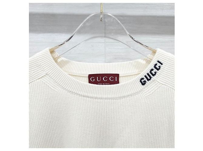 Gucci Intarsia Logo Strickpullover Weiß XL - Ansicht 4