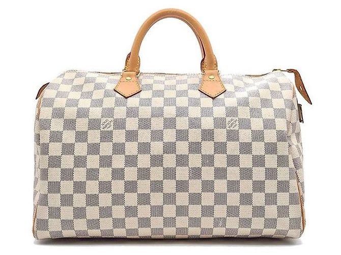 Borsa a mano Louis Vuitton Speedy 35 Azure Blu - vista 3