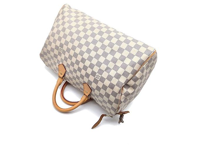 Borsa a mano Louis Vuitton Speedy 35 Azure Blu - vista 4