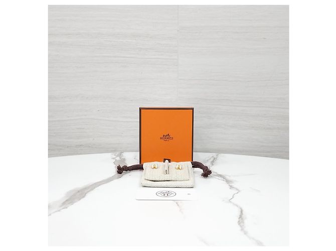 Hermès Mini Pop Ohrring Gold Blanc White - Ansicht 10