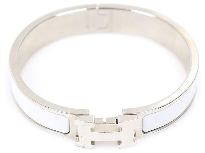 Hermès Bracciale Click PM in finitura argento bianco - vista 4