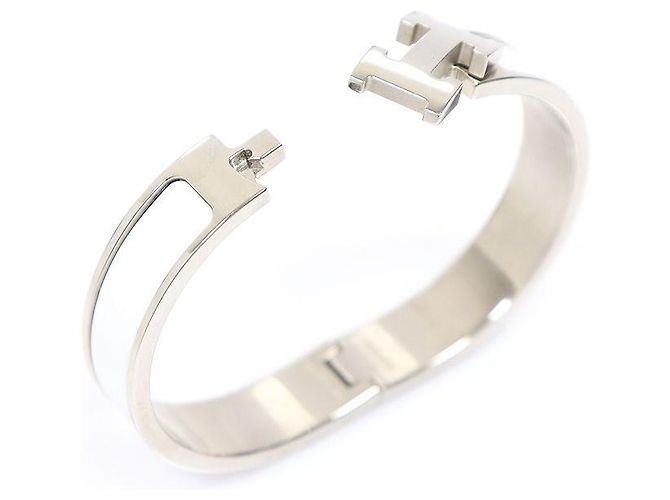 Hermès Bracciale Click PM in finitura argento bianco - vista 5