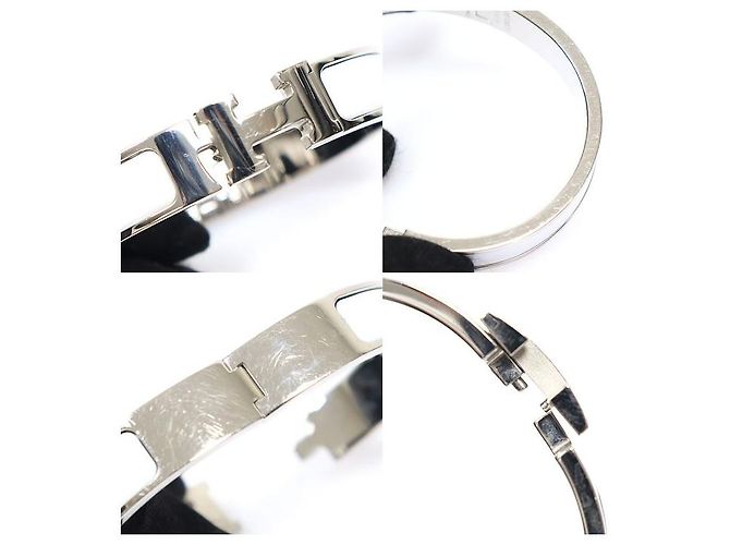 Hermès Bracciale Click PM in finitura argento bianco - vista 7