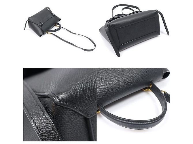 Belt Bag Céline Micro borsa cintura in vitello grana nera - vista 6
