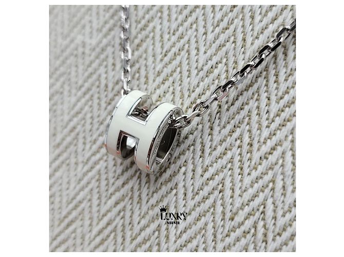 Hermès Collar Mini Pop White Silver - vista 11