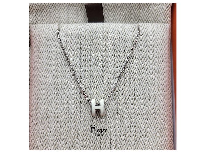 Hermès Collar Mini Pop White Silver - vista 12