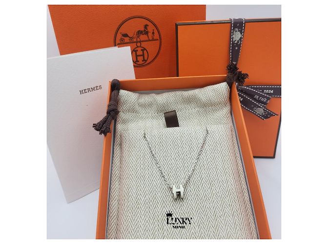 Hermès Collar Mini Pop White Silver - vista 5