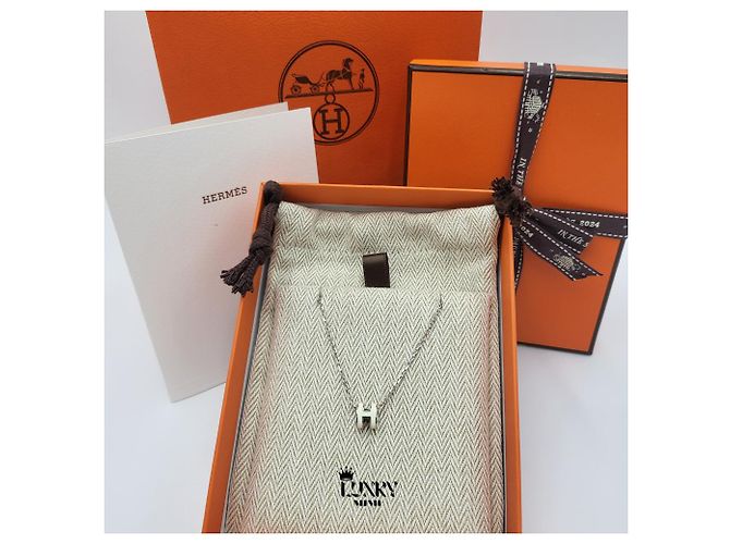 Hermès Collar Mini Pop White Silver - vista 6
