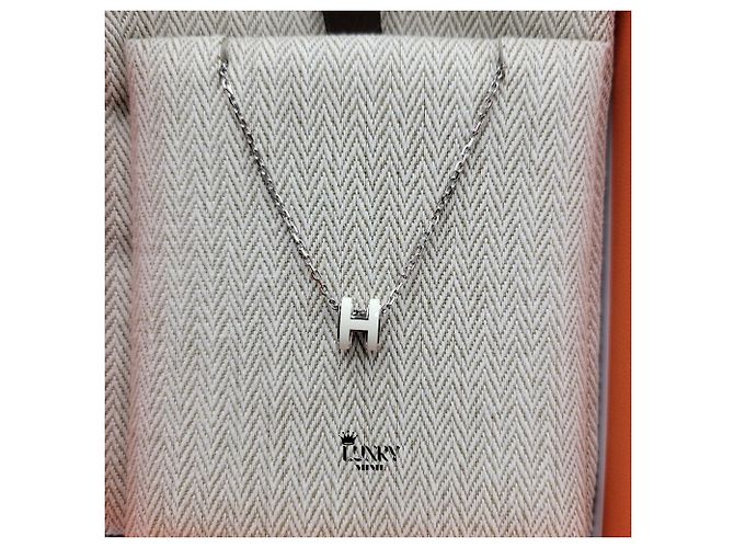 Hermès Collar Mini Pop White Silver - vista 8