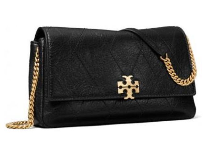 Carteira de corrente acolchoada Tory Burch preta de couro - vista 7