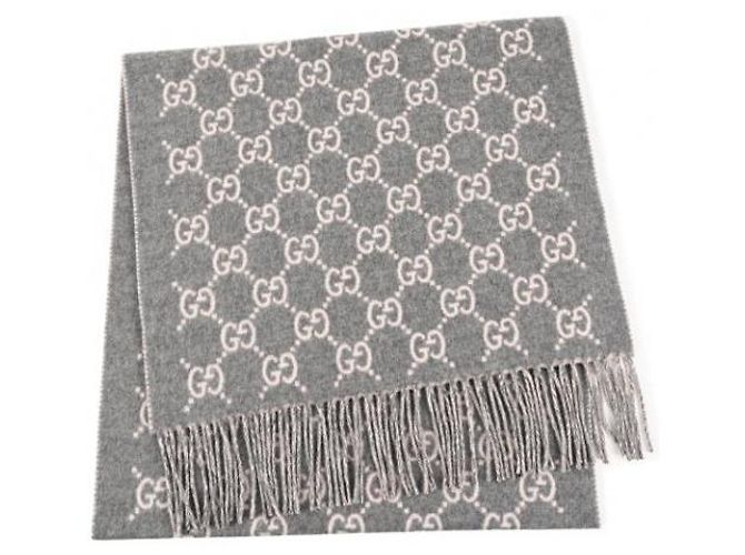 Bufanda Gucci de cachemira gris rosa - vista 5
