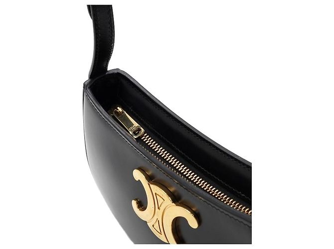Céline Triomphe Tilly Schultertasche aus schwarzem Leder - Ansicht 7