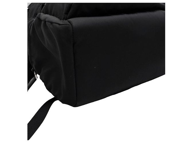 Prada Zaino in nylon nero con logo argento - vista 7