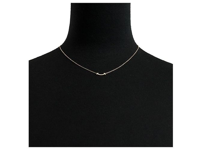 Tiffany & Co Collana con mini pendente Smile in oro giallo e diamanti - vista 2