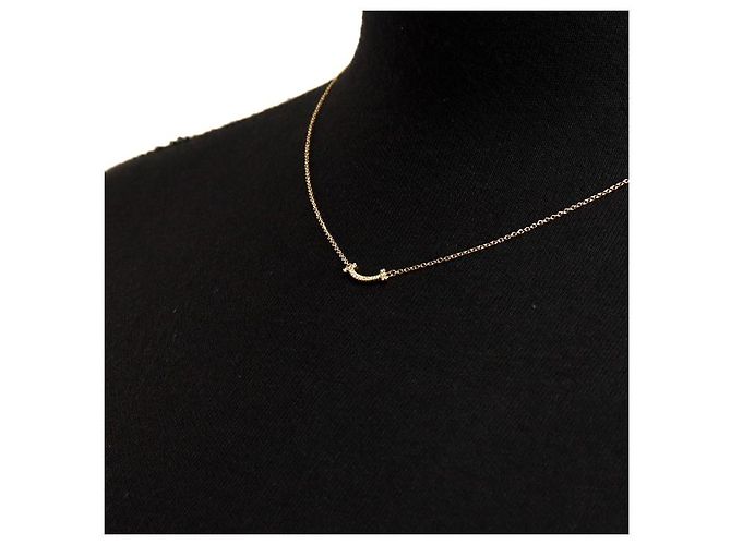 Tiffany & Co Collana con mini pendente Smile in oro giallo e diamanti - vista 3