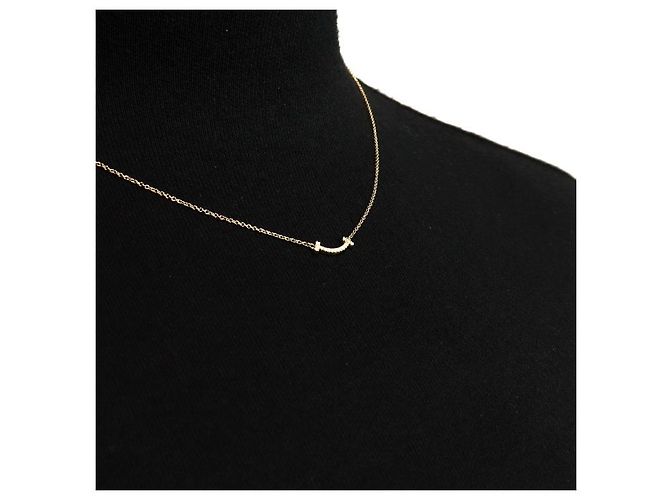 Tiffany & Co Collana con mini pendente Smile in oro giallo e diamanti - vista 4