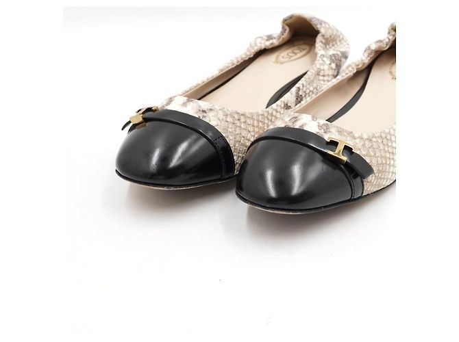 Tod's Python Pattern Ballerina Flat Shoes - view 5