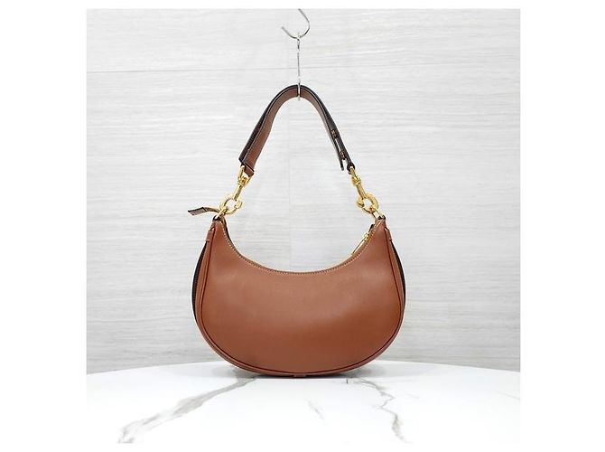 Céline Sac Ava à bandoulière moyenne en cuir de veau lisse Tan - vue 3