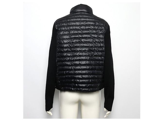 Moncler TRICOT Damen Cardigan Jacke aus gestepptem Strick in Schwarz - Ansicht 4