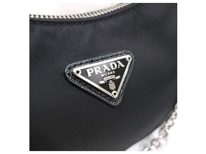 Prada Borsa a tracolla Re-Edition in nylon nera - vista 6