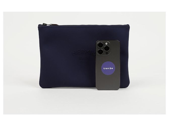 Pochette Hermès Neovein Blu Navy - vista 8