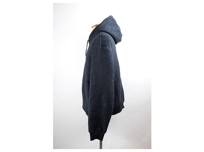 Dior Sweat à capuche Oblique Terry Navy XL - vue 3