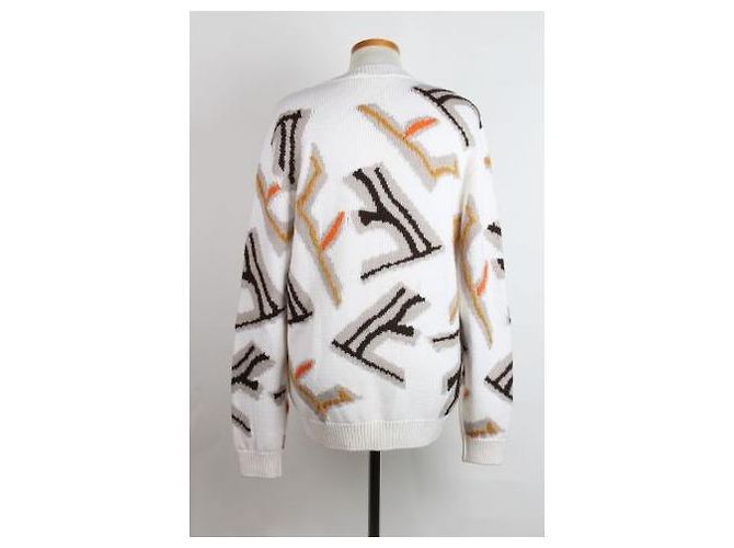Fendi Multicolor Logo Wool Knit Ivory - view 2