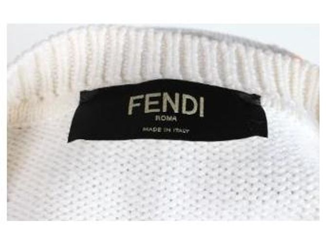 Fendi Multicolor Logo Wool Knit Ivory - view 6