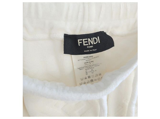 Fendi Bermuda-Shorts aus Jacquard-Samt Weiß - Ansicht 7
