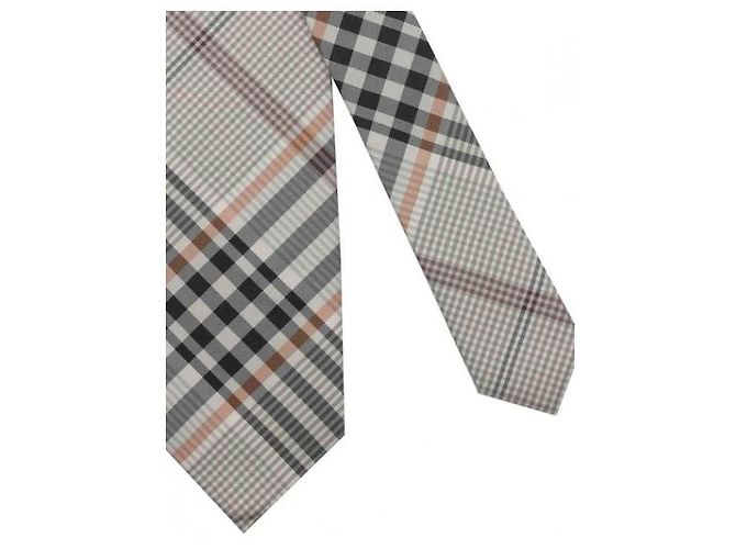 Cravatta Burberry in seta a quadri marrone - vista 5