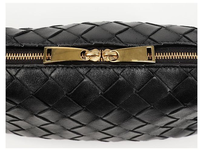 Bottega Veneta Mini Borsa a Tracolla Intrecciato Nera - vista 10