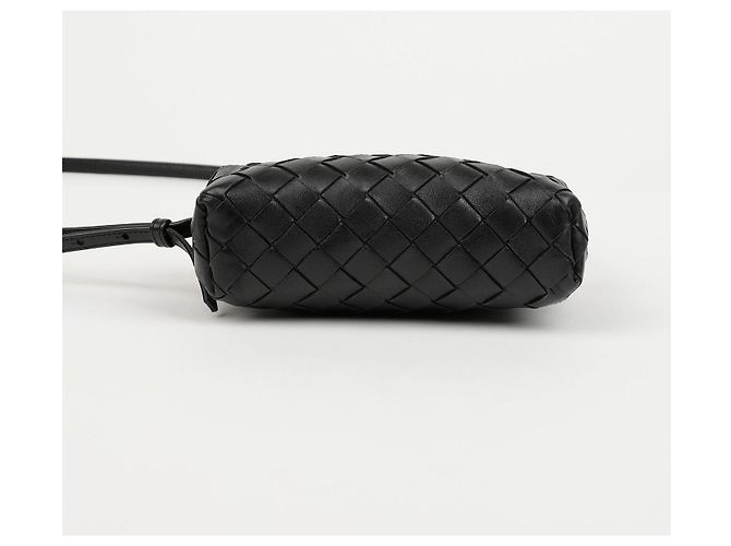 Bottega Veneta Mini Borsa a Tracolla Intrecciato Nera - vista 7