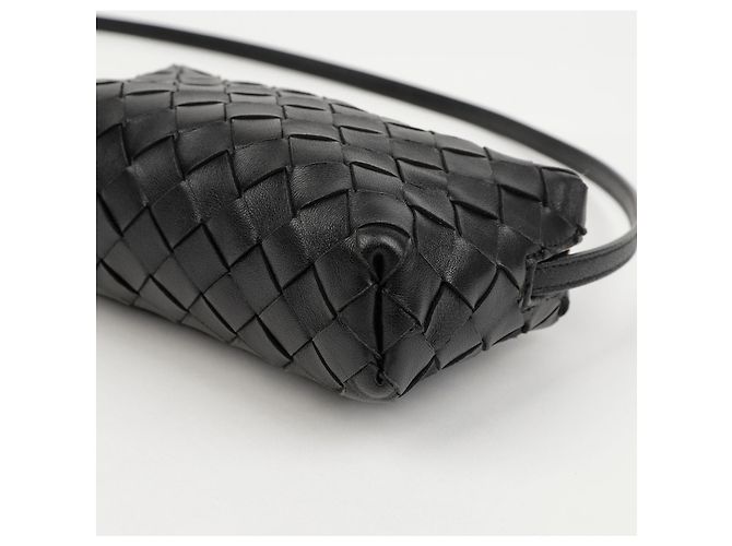 Bottega Veneta Mini Borsa a Tracolla Intrecciato Nera - vista 9