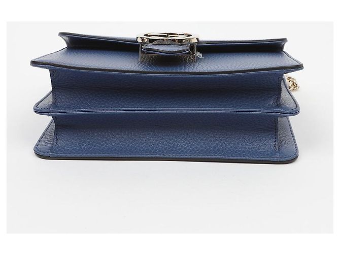 Gucci Borsa a tracolla piccola in pelle con Interlocking GG da donna, Blu - vista 6