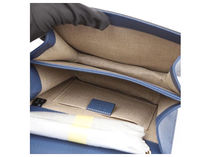 Gucci Borsa a tracolla piccola in pelle con Interlocking GG da donna, Blu - vista 8