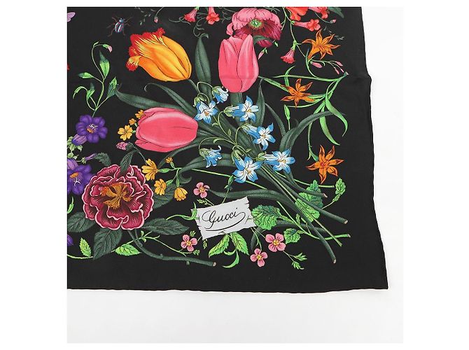 Gucci Quadratisches Twill-Tuch mit Blumenprint - Ansicht 2